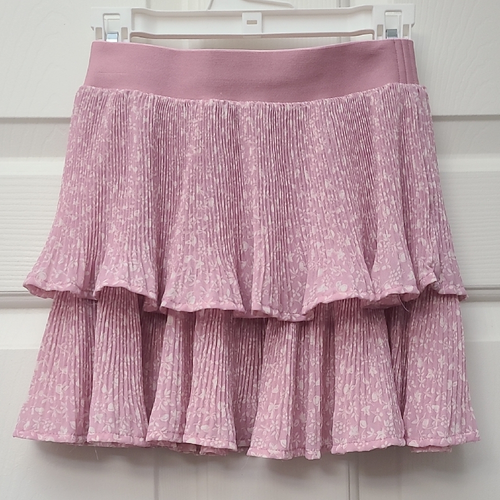 Mini Boden Pink Bubble Tiered Mini Skirt